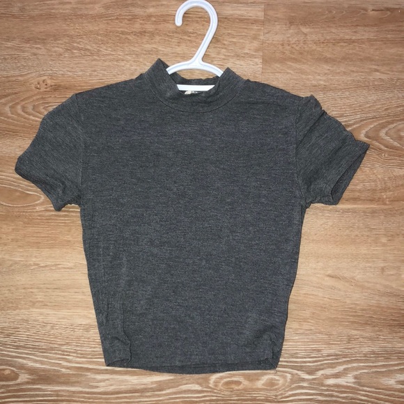 Grey high neck crop top - Picture 1 of 1